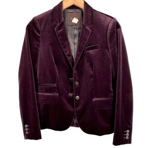 J. Crew Women's Size 4 Purple Velvet Two Button Blazer